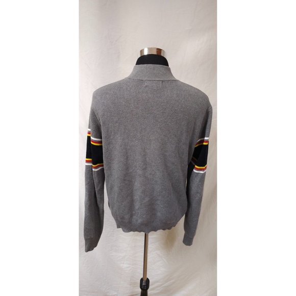 Guess Los Angeles Denim Mens Large Grey Spellout 1/4 Zip Cotton Sweater - Picture 8 of 13